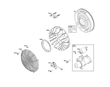 Flywheel, Ignition, And Starter Group Diagram and Parts List for 540477-2221-G1 400000 - 699999 Briggs and Stratton Engine